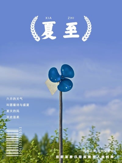 夏日节气夏至分享简约风plog模板