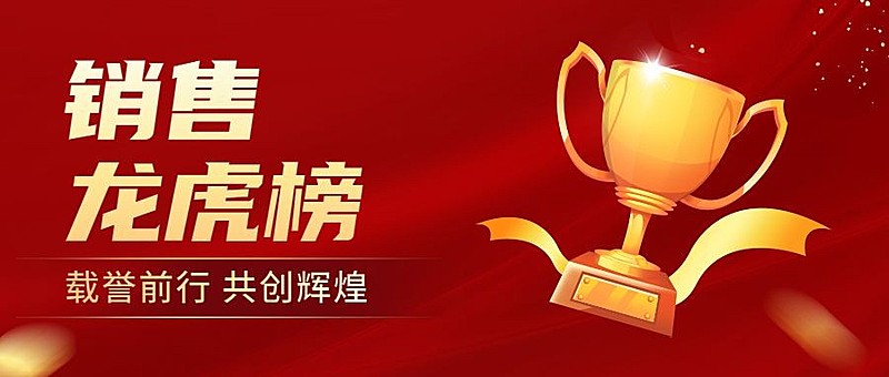 金融保险销售排行榜喜报喜庆风公众号首图