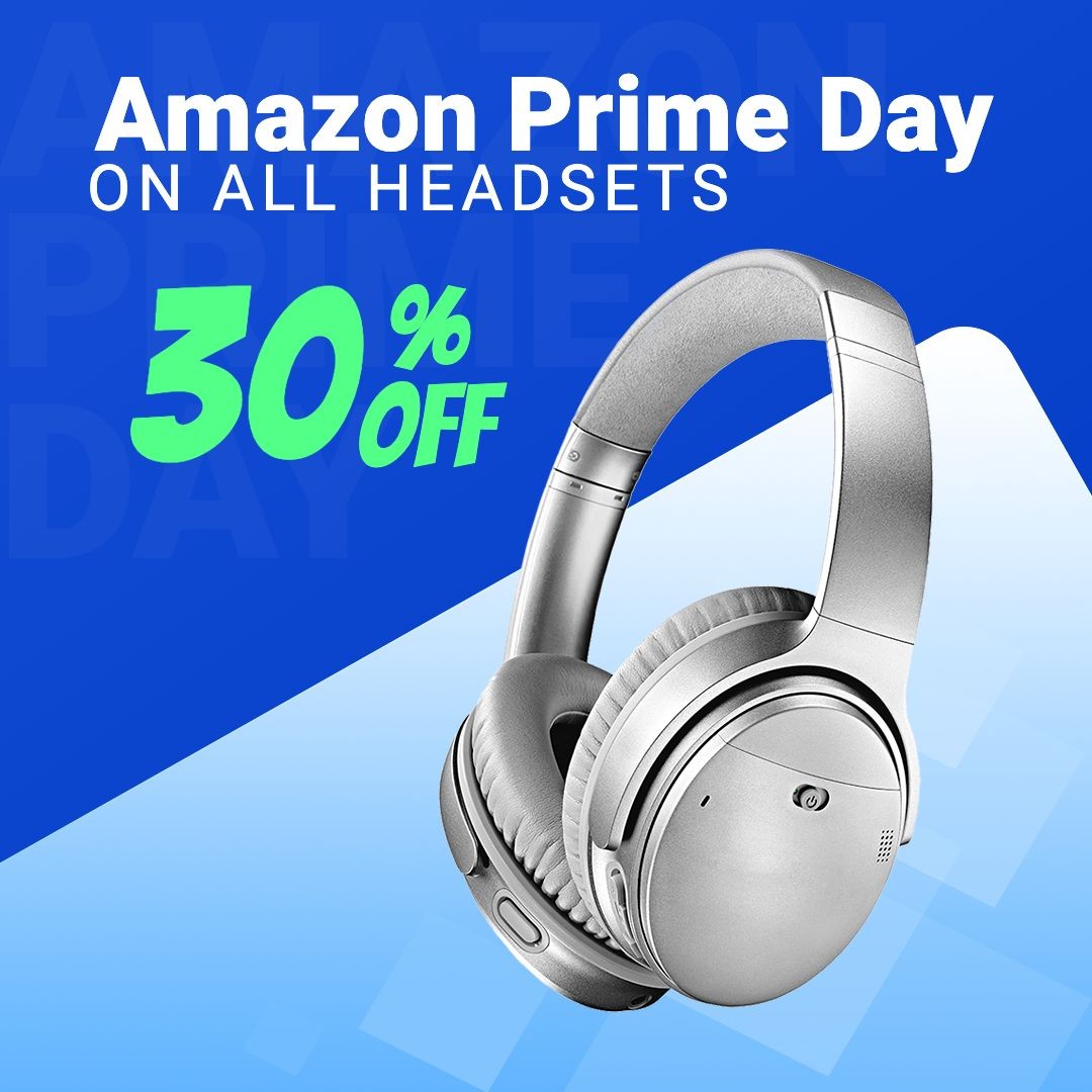 Amazon Prime Day Headsets Headphones Electronic Devices Discount Promotion Sale Ecommerce Product Image预览效果