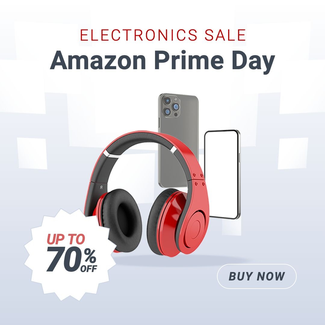 Amazon Prime Day Electronic Devices  Discount Promotion Sale Ecommerce Product Image