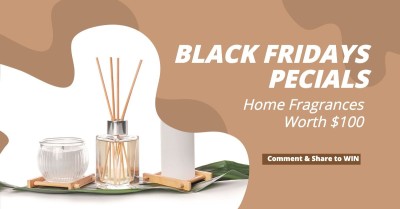 Brown Color Block Simple Blcak Friday Home Fragrance Promotion Ecommerce Banner