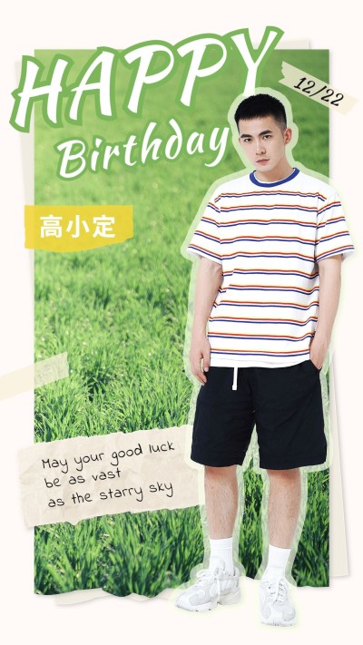 清爽风明星应援生日祝福海报