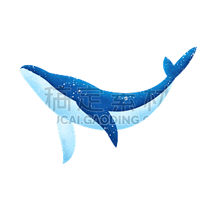 手绘-鲸鱼动物元素常规贴纸3