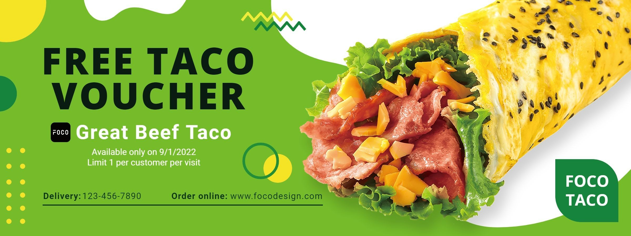 Free Taco Fast Food Voucher Promo Coupon