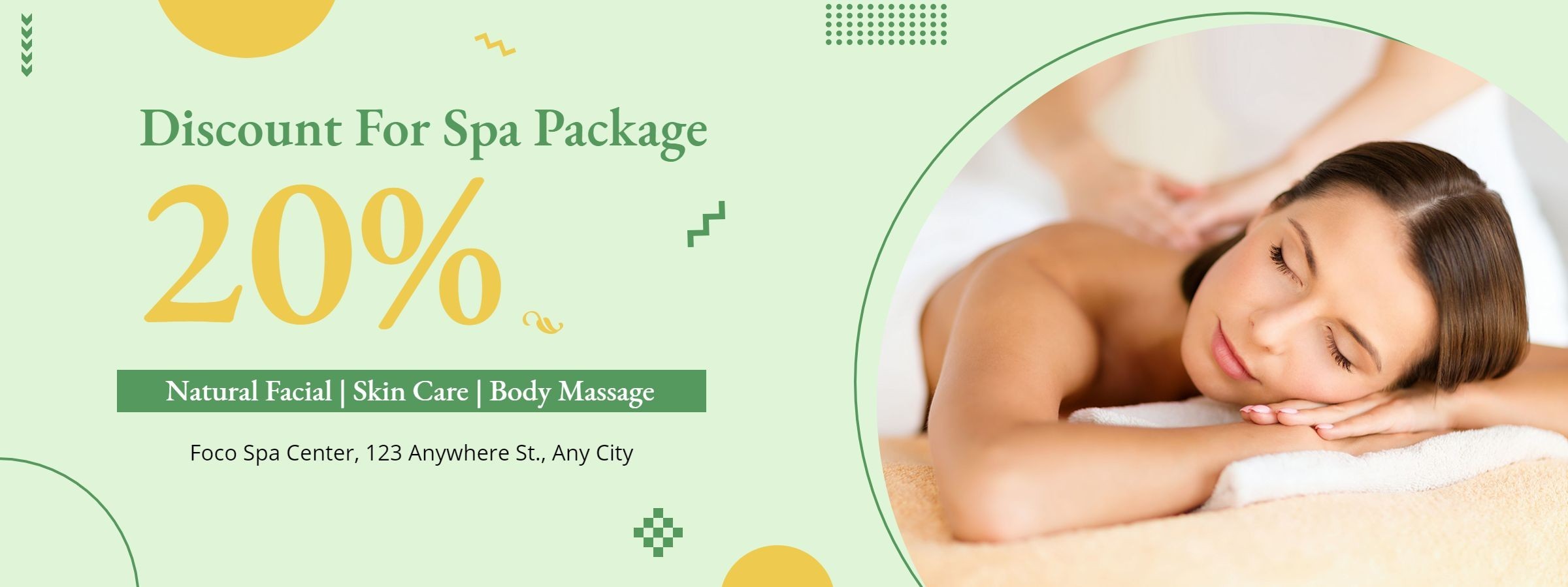 Simple Green Lines Element SPA Massage Service DisCount Couponr Discount Coupon