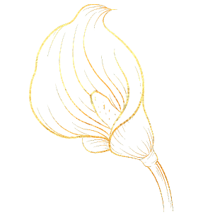 手绘-奢华金属花朵贴纸-马蹄莲