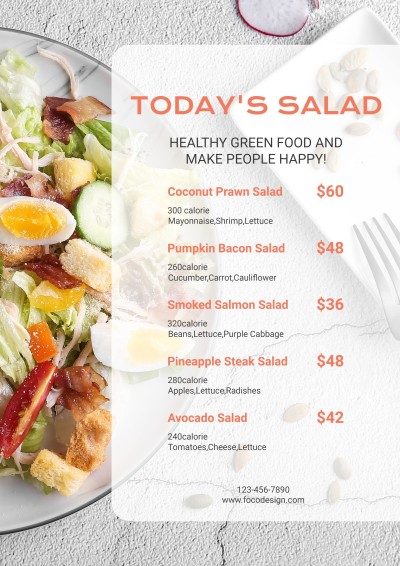 Simple Rectangle Frame Daily Healthy Food Menu