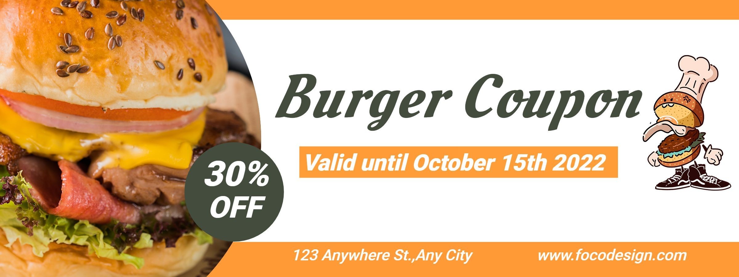 Burger Fast Food Diner Restaurant Voucher Discount Coupon