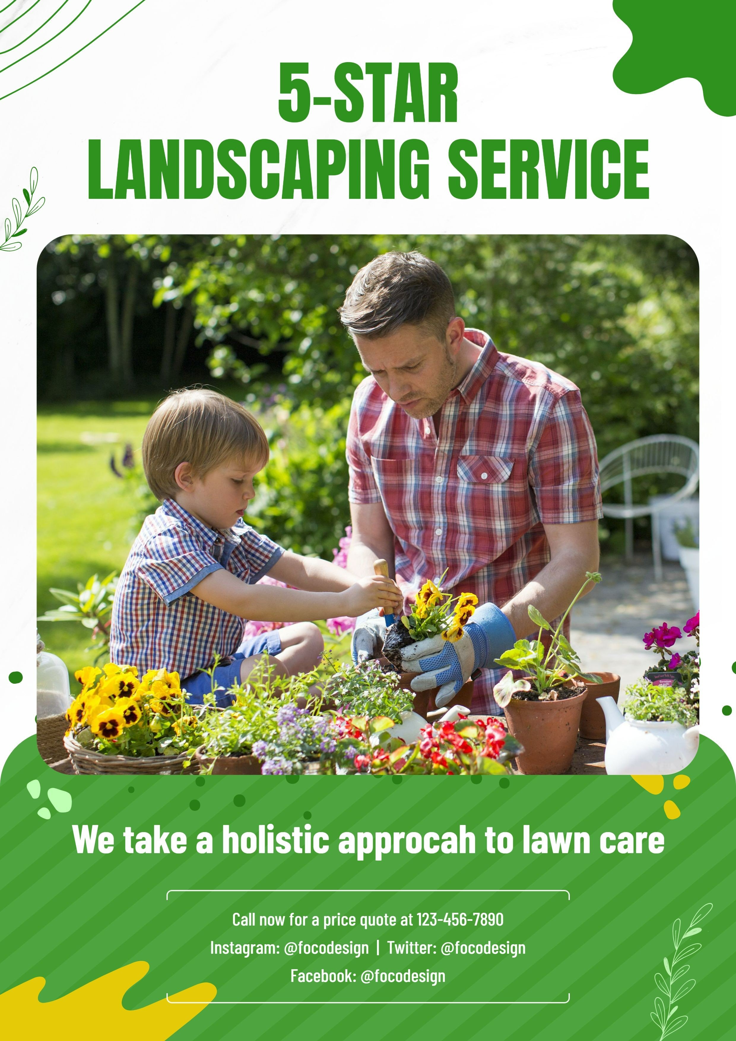 Gardening and Lawn Care Services Promo Advertising Poster