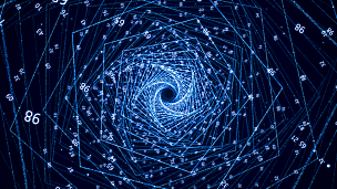 蓝色唯美粒子科技数字穿梭背景视频AE模板