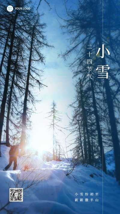 新媒体小雪节气祝福手机海报排版