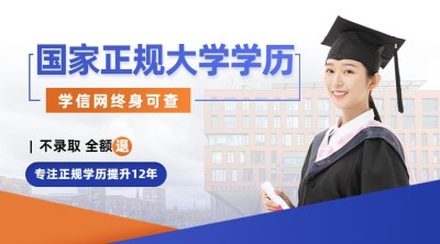 专升本学历提升课程封面横版海报banner