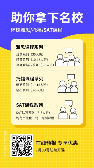 雅思托福教育培训宣传海报