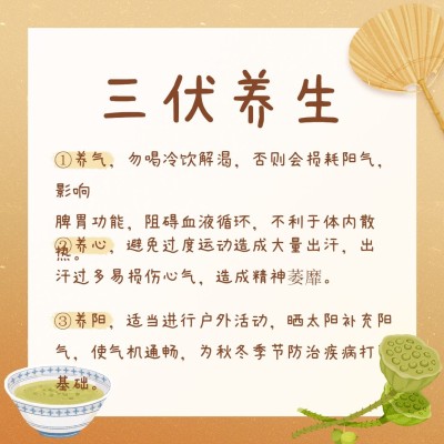 三伏养生知识百科方形海报