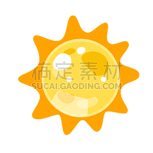 手绘-扁平可爱星球贴纸SVG-太阳