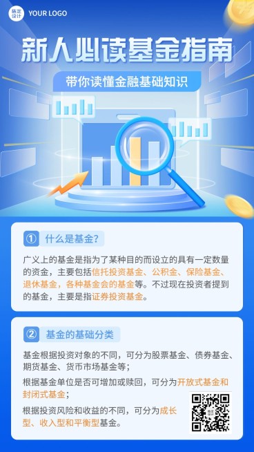 金融基金新人必读指南理财知识科普2.5D手机海报预览效果