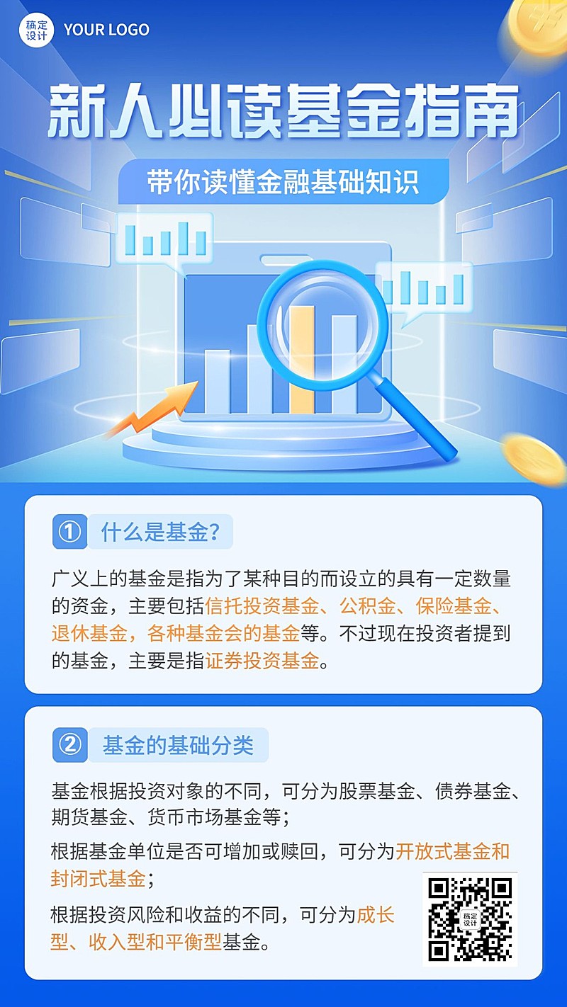 金融基金新人必读指南理财知识科普2.5D手机海报