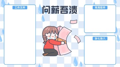 趣味插画打工人电脑桌面分区壁纸