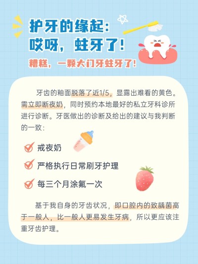 母婴亲子儿童护牙科普小红书封面