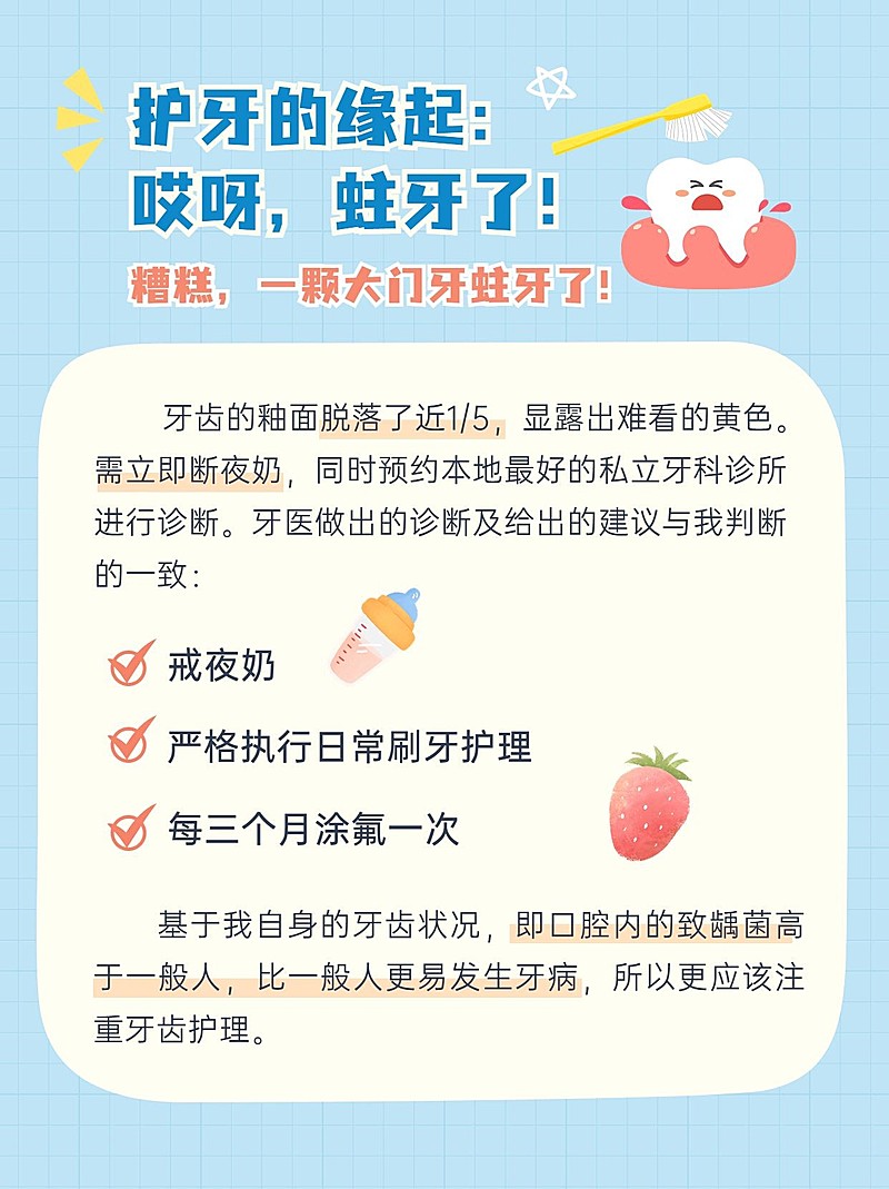 母婴亲子儿童护牙科普小红书封面