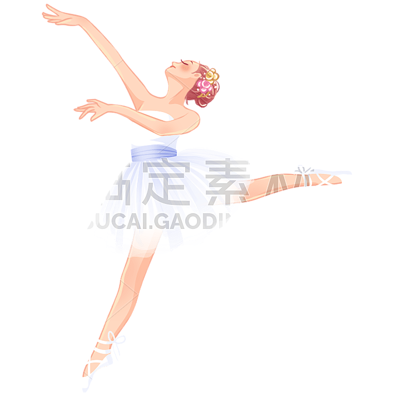 手绘-梦幻芭蕾舞元素人物贴纸2