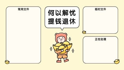 趣味插画打工人电脑桌面分区壁纸