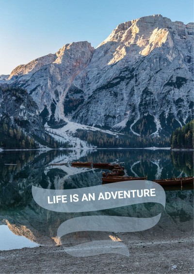Nature Snow Mountain and Lake View Motivational Inspirational Quotes Poster