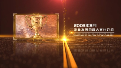 企业商务年会企业大事记历史回顾图文展示金色大气AE模板