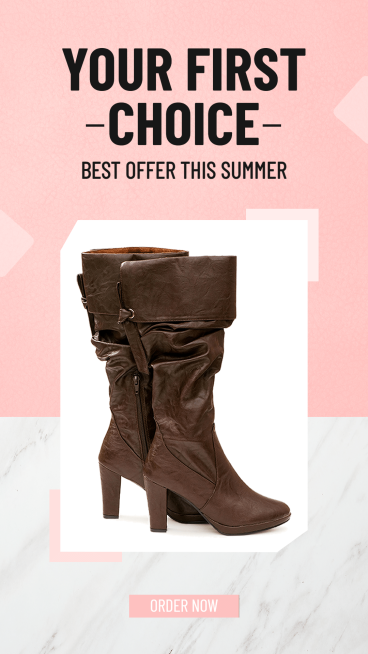 Women's Boots Fashion Sale Promo Ecommerce Story预览效果
