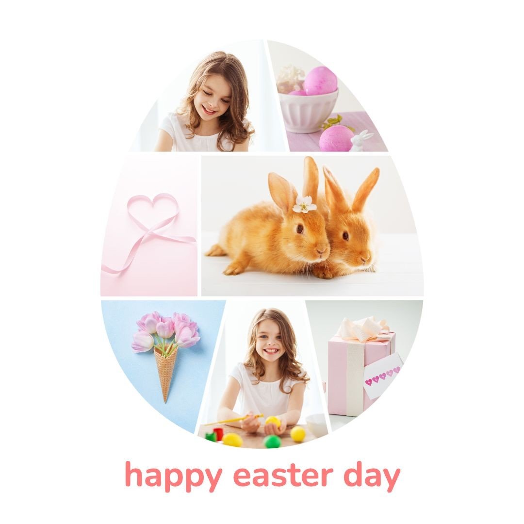 Egg Shape Blank Picture Template Easter Day Instagram Post Image