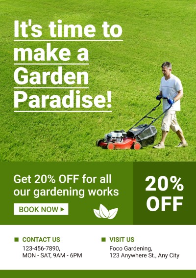 Gardening and Lawn Services Promo Advertising Poster