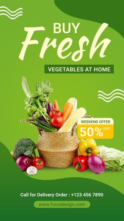 Fresh Vegetables Delivery Groceries Ecommerce Story