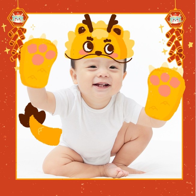 春节晒图春节祝福新年祝福过年新年萌娃晒照plog模板预览效果