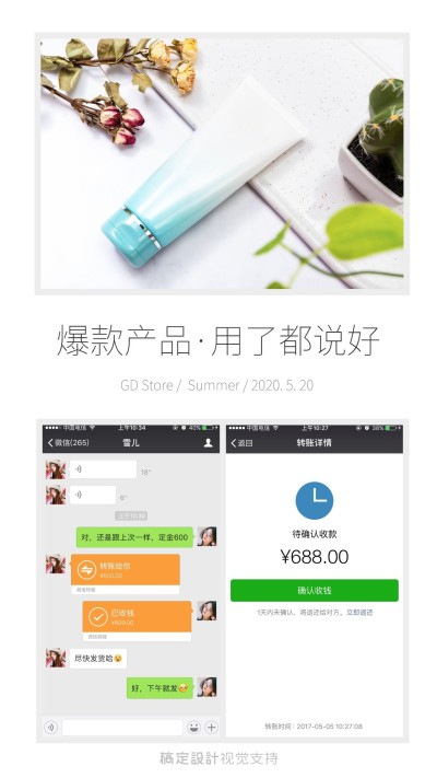 多图拼图美容种草分享展示手机海报