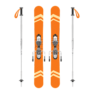 手绘-冬天元素-滑雪板