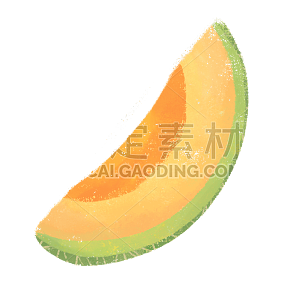 手绘-清新水果美食元素贴纸-哈密瓜