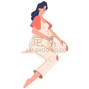 手绘-女性人物插画-孕妇3