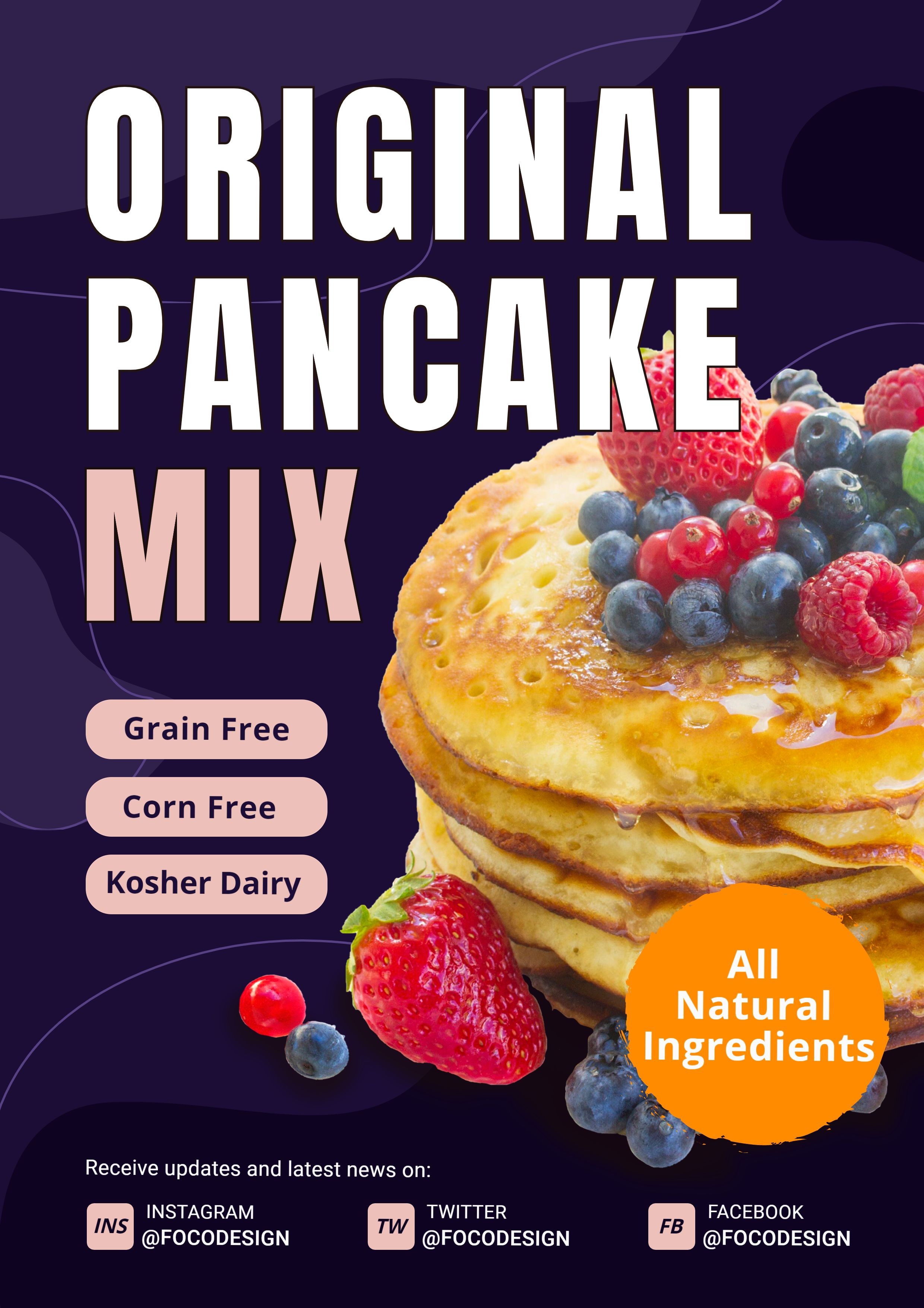 Simple Color Block Original Pancake Mix Sale Poster