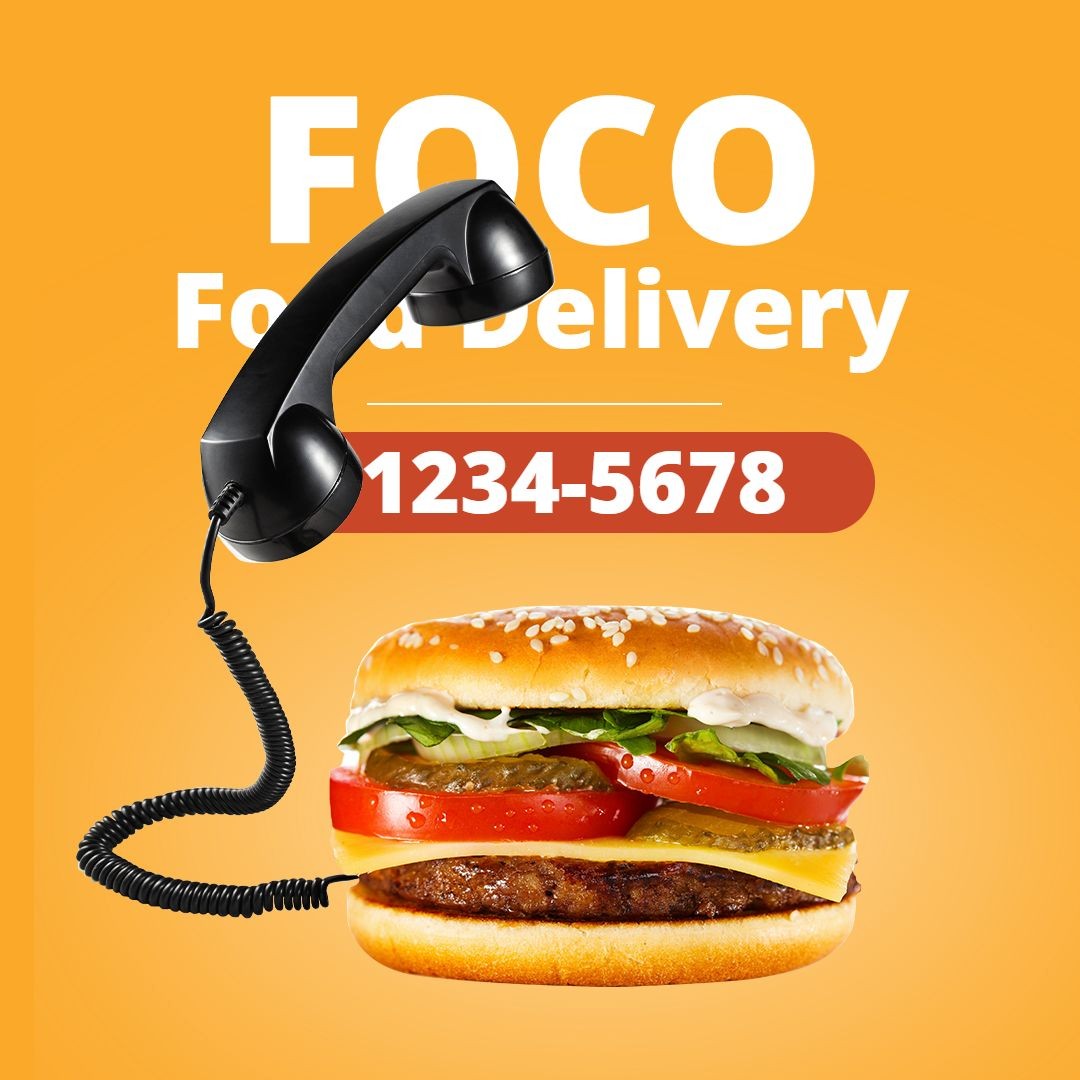 Burger Fast Food Delivery Creative Telephone Simulation Promo Ecommerce Product Image预览效果