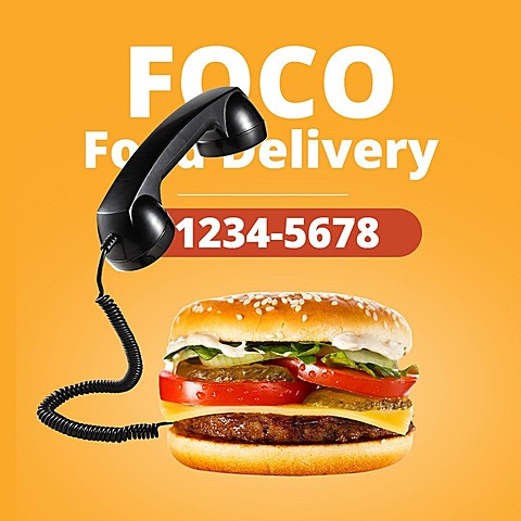 Burger Fast Food Delivery Creative Telephone Simulation Promo Ecommerce Product Image