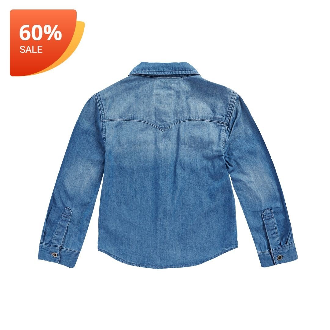 Denim Shirt Fashion Clothing Discount Sale Badge Label Ecommerce Product Image