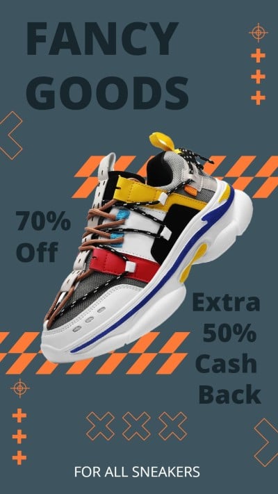 Geometry TypesettingSports Running Shoes Fashion Sale Promo Ecommerce Story