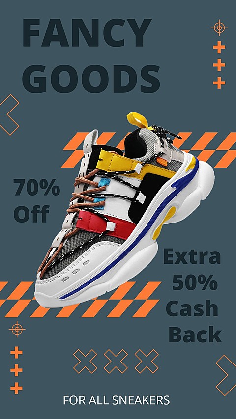 Geometry TypesettingSports Running Shoes Fashion Sale Promo Ecommerce Story