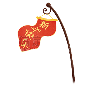 春节中国风贴纸旗子