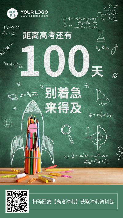 高考倒计时100天手机海报