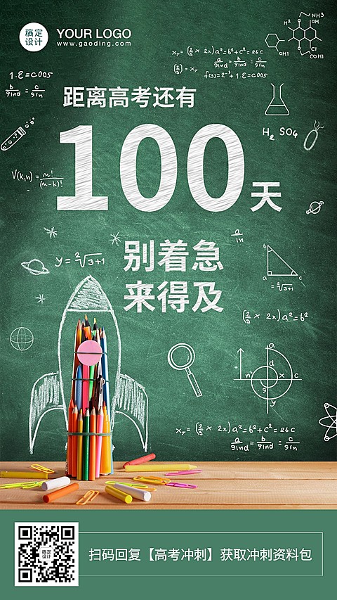 高考倒计时100天手机海报
