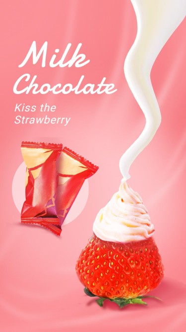 Strawberry Milk Chocolate Consumer Packaged Fast Food Snacks Ecommerce Story