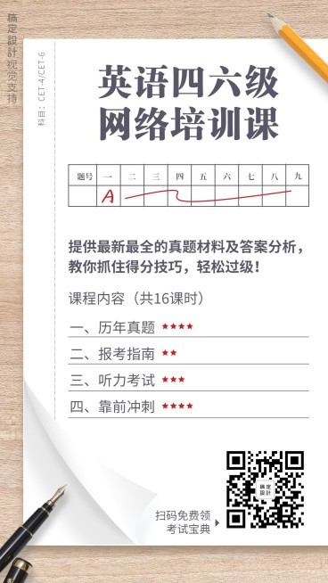 大学英语四六级培训班预览效果
