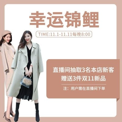 简约双11女装直播活动主图
