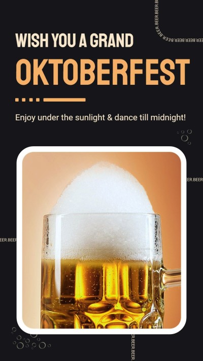 Simple Square Frame Oktoberfest Beers Celebrate Instagram Story